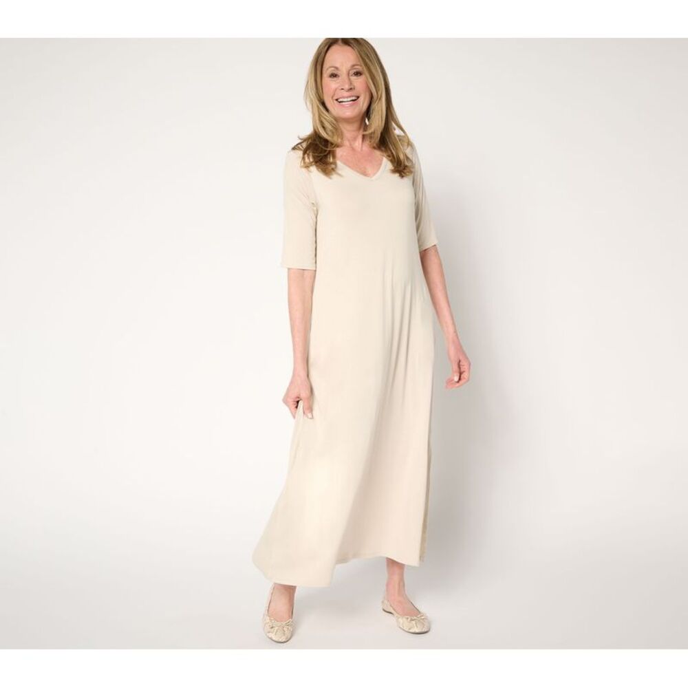 Belle by Kim Gravel Women's Dress Sz XS Rayon Spandex Elbow Sleeve White A683740
